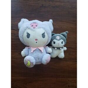 SANRIO Original Kuromi Purple Gray Kawaii Cute Kids Adult Collectible Plush set